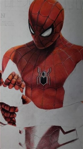 Bringing Spiderman to life with color pencils 🎨