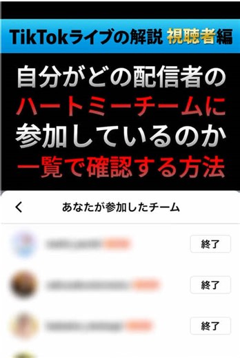 TikTokライブの解説: 視聴者向けハートミーチームの確認方法