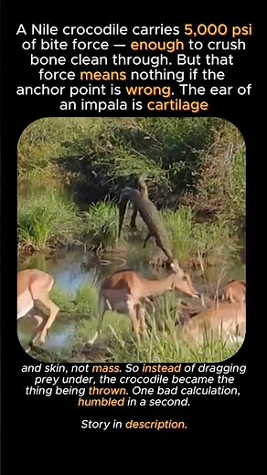 The Strongest Bite The Wrong Ear #wildlife #crocodile #animalshorts #nature #facts #wow #hunting