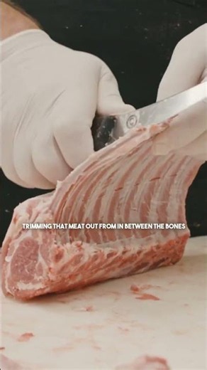 Frenched rack of Lamb! #shorts #lamb #butcher #trending #bbq #beardedbutcher