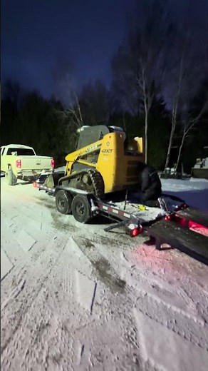 Case 420 ct skid steer loader on float trailer with lifted diesel Chevy