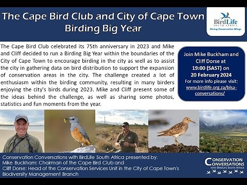 Conservation Conversations: Cape Town Birding Big Year - Mike Buckham and Cliff Dorse (20Feb24)