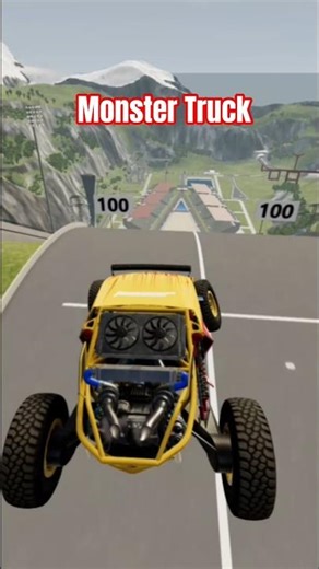 Monster's Truck Vs Racing Car Ramp Jump Test Crashed #beamngdrive #crashdrive #beamng #gaming #crash