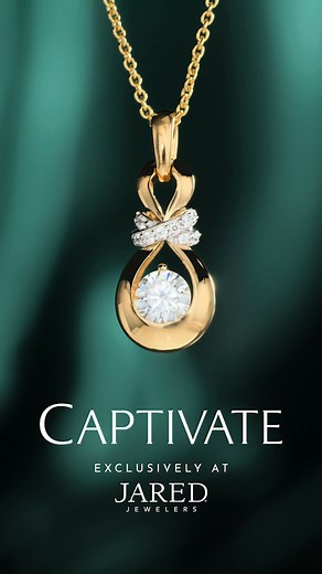 12K views · 65 reactions | The necklace that defines the season. Exclusively at Jared. ✨ Our new Captivate diamond pendant shines with modern symmetry and infinite symbolism — a natural solitaire diamond embellished by pavé diamonds and wrapped in a golden embrace. A gift that celebrates love, joy, and every unforgettable moment. Shop The Captivate Collection: https://ms.spr.ly/6189tGRaT | Jared Jewelers | Facebook