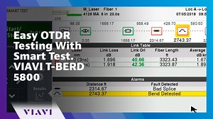 Easy OTDR Testing With Smart Test. VIAVI T-BERD 5800 - Test Process Automation - VIAVI Video - English US