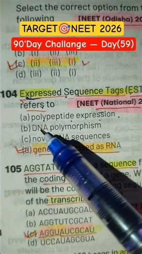 Target🎯 NEET 2026 l 90'Days Challange — Day 59 l #neet2026 #mbbs