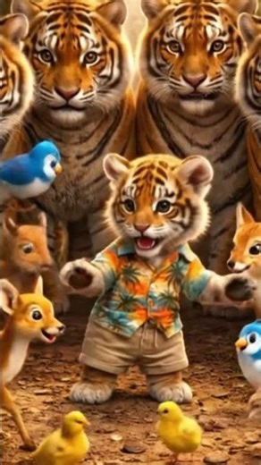 The Brave Tiger with four brothers ll brother love #animalshorts #wildlifeshorts #animalcruelty