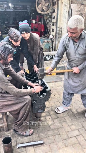 Sleeve Removing on a 6-Cylinder Engine 💥 #shorts #enginerebuild #automobile #mechanic #papular