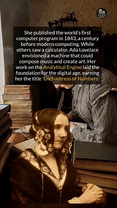 In 1843, Ada Lovelace published the worlds first computer program, a century before modern computing. #history #didyouknow #historicalfacts | Ancient Media
