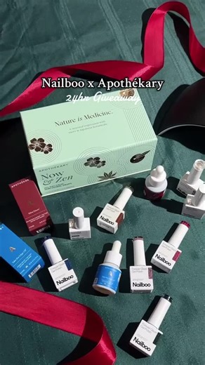 Nailboo® on Instagram: "🎁 12 DAYS OF #GIVEAWAYS 🎁⁠ ⁠ ✨DAY 3✨ We partnered with @Apothekary to bring you a 24 hour gift drop packed with self-care magic and Boo-tiful nails 💅🌿⁠ ⁠ TWO winners will each receive:⁠ 🛷 Apothekary: Now & Zen Mini Set + Mini All Day Stress Duo⁠ 🛷 Nailboo: Full Gel Polish Kit + 3 gel shades⁠ ⁠ HOW TO ENTER 👇🏼⁠ 1️⃣ Follow @Nailboo & @Apothekary⁠ 2️⃣ Like this post⁠ 3️⃣ Tag your friends (each comment = 1 entry!)⁠ 4️⃣ Comment 💚 on our latest post⁠ 5️⃣ Share this to 