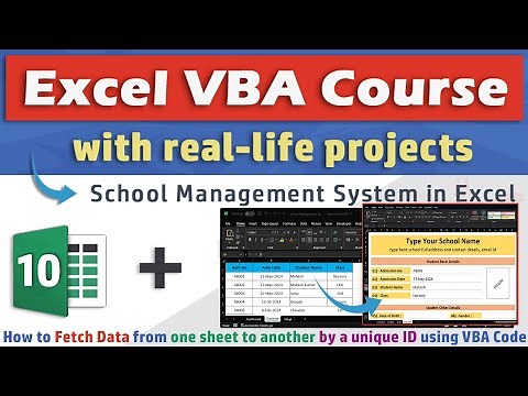 Excel VBA School Management System | Fetch Data by Unique ID | Create & Print Admission Form Easily