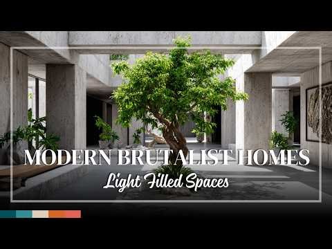 Modern Brutalist Homes with Atriums – Light Filled Concrete Spaces of Quiet Grandeur