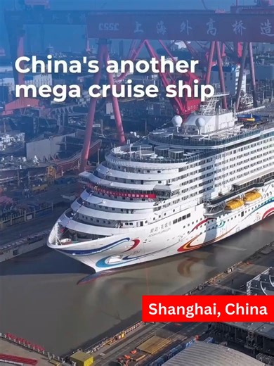 China’s second domestically built large cruise ship, Adora Flora City, has completed its float-out from dry dock on March 14.🛳️ The vessel will undergo sea trials in late May and is expected to be delivered by the end of 2026. Compared with the first one, it features a larger gross tonnage and a longer hull. It can accommodate up to 5,232 passengers at full capacity.