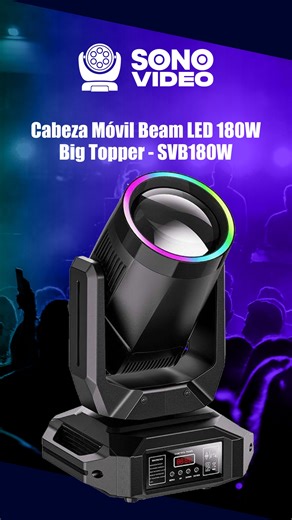 🔦✨ Potencia y precisión en cada haz de luz 💡🔥 La cabeza Móvil Beam LED 180W Big Topper - SVB180W ilumina tu evento con movimientos rápidos 🎶, colores vibrantes 🌈 y efectos profesionales 🎆. Ideal para shows, conciertos y fiestas inolvidables 🎉. ✨Con envíos a todo el Perú. 📞 Contáctanos al 51 987 777 773 para una atención personalizada. 💡 Siguenos en redes para más novedades ✨Con Sonovideo, eleva tu evento al siguiente nivel. #CabezaMovil #BeamLED #EventosPeru #LucesProfesionales #BigTopp