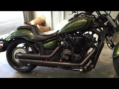 Vance and Hines Twin Slash Staggered Install on Yamaha Stryker