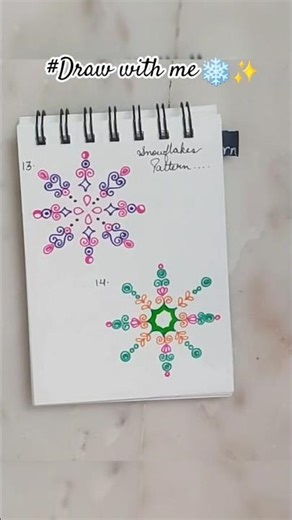 “Step-by-step snowflake drawing tutorial”“Easy snowflake drawing anyone can try”❄️✨#diy #drawwithme
