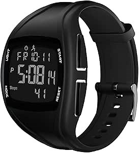 READ Digital Sport Watch with Pedometer Alarm Calendar Stopwatch LED Back Light 5ATM Waterproof Simple Wrist Watch in Silicone Strap for Unisex