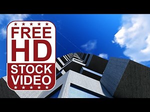 Free Stock Videos – futuristic dystopian scenery with concrete building structure blue sky and cloud