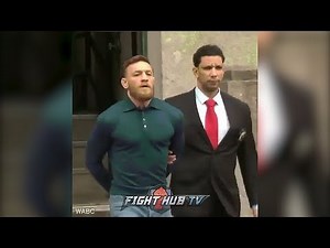CONOR MCGREGOR LEAVING JAIL IN HANDCUFFS, ARRESTED AND BEING TAKEN BY NYPD TO COURT!