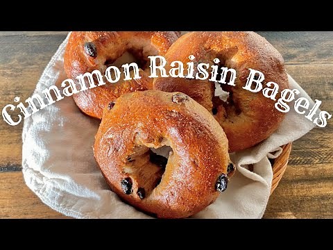 Easy Cinnamon Raisin Bagels | New York Style Bagel Recipe | No Stand Mixer