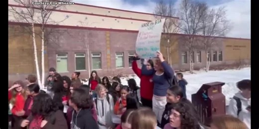 VIDEO: Anchorage high schoolers walk out in protest of lack of education funding