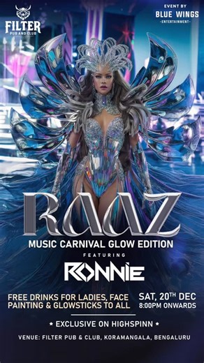 Filter pub and club | ✨ RAAZ Musical Carnival – GLOW Edition ✨ Step into a night where music meets magic at Filter Pub, Koramangala 💫 🎧 DJ Ronnie on the... | Instagram