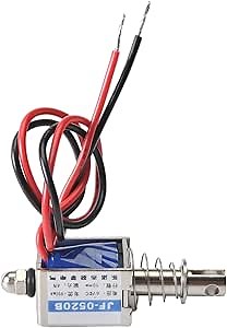 Bettomshin 1Pcs DC 6V 0.3A 4N Push Pull Type Solenoid Electromagnet, JF-0520B-6V Open Frame Type Linear Motion Solenoid Electromagnet For Automation Equipment 13x16.5x20mm(LxWxH)
