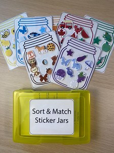 Silhouette Sticker Jars Activity Set: Match & Sort Game - Etsy