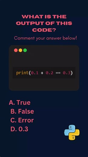 Records of Python on Instagram: "📝 Want the full doc with the correct answer + detailed explanation? Comment ANSWER below to get it! ❤️ Like | 📌 Save | 🔁 Share | 👥 Tag a friend 📩 DM me if you're confused or need help with this or your personal Python project! ✨ Follow for beginner-friendly Python content, flashcards, tricky questions & more every week. 🎨 Design elements are not mine. No copyright intended. #pythonforbeginners #pythontips #womenintech #codingchallenge #pythonquestion #learn