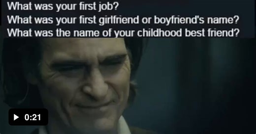 Choose a security question - Video