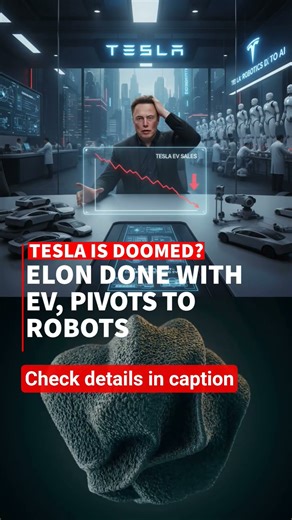 Tesla pivots to Robots as EV sales plummet #elon #future #EV #humanoidrobot #latestupdate #shorts