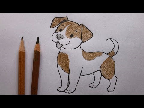 cute dog drawing easy step by step
