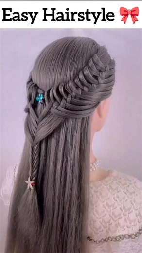 Hair Bow Tutorial_How to Create a Beautiful Half-Up Bow Hairstyle😲 #hairbowtutorial #hairbow