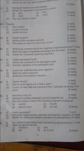 BECE 2024 SCIENCE QUESTIONS (TRY)