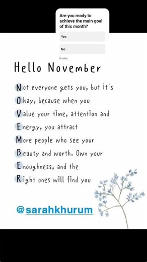 👉Hello November | New Month, New Goals, New Growth 💫#HelloNovember#NovemberVibes