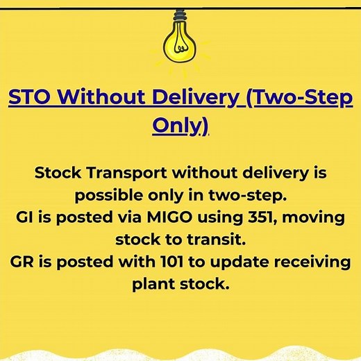 SAP MM | STO Without Delivery Two Step Only