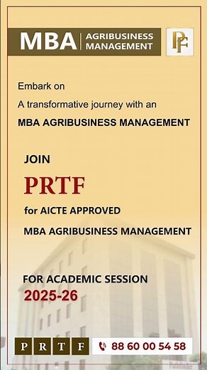 MBA - Agribusiness Management | MBA Agriculture | PRTF | Agri-Business Management From PRTF