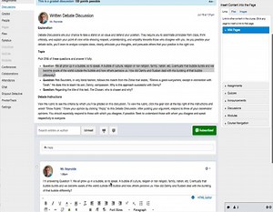 Written Debate Discussion Assignment Description