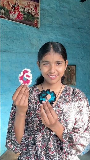 Easy crochet scrunchie tutorial for beginners ❤️‪@i.moniii‬ #diy #craft # scrunchie #yarn #diycrafts