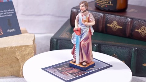 Meonum St Joseph Statue for Selling House with Holy Card and Instruction, Small Colorful Saint Joseph Statue to Sell Home for Help Smooth and Fast House Selling