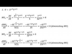 Showing that a Utility Function has Diminishing Marginal Utility