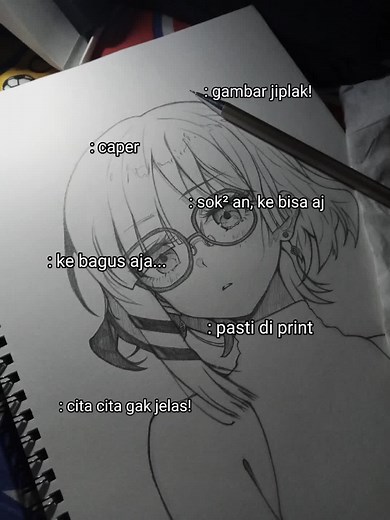 Drawing Anime Sketch - Jiplak Minim Punya | Pelukis Jiplak | Gambar Sok-Sokan