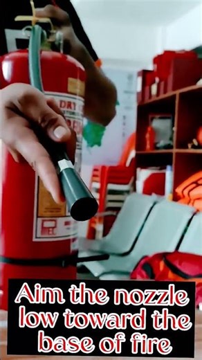 Fire extinguisher method (PASS) method.