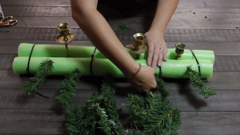 Pool Noodle Christmas Centerpiece
