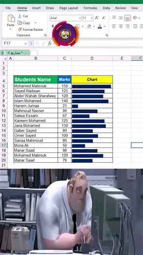 the best way to make bar chart in excel #Excel #chart #اكسل #exceltips #Excel #adjustment #Office365 #excel #exceltips #spreadsheets #workhacks #exceltricks #اختصار #فى_الاكسل | عالم الابداع