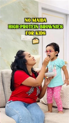 Healthy High Protein Brownie Snack For Kids 🍰 #shorts