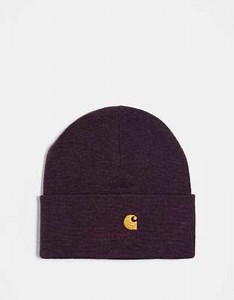 Carhartt WIP american script beanie in burgundy | ASOS