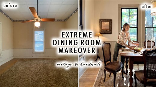 Budget-Friendly Dining Room Makeover Featuring Vintage & Handmade Style