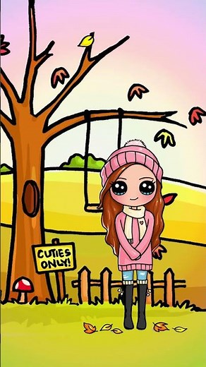 Autumn is Here and Leaves are Falling! Drawing a Cute Girl #shorts