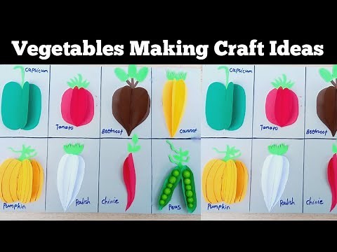 Vegetables Making Craft Ideas With Paper | Vegetable Craft Ideas For Preschoolers | Vegetable Craft